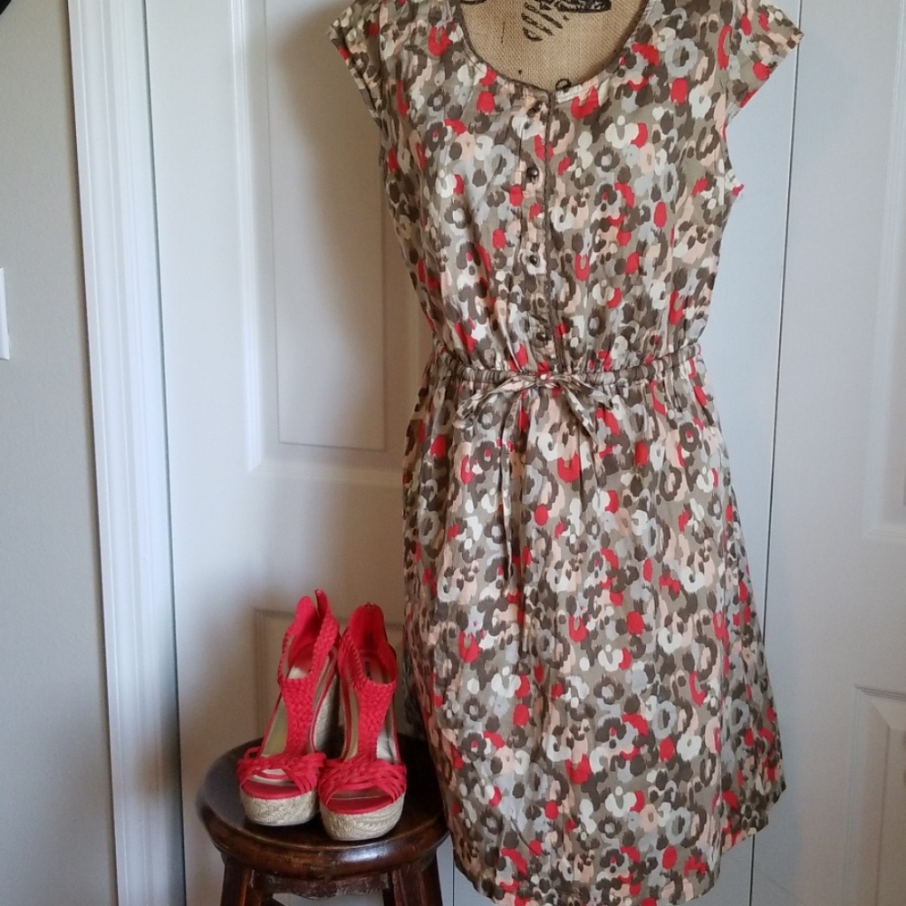 Merona patterned cap sleeve dress L